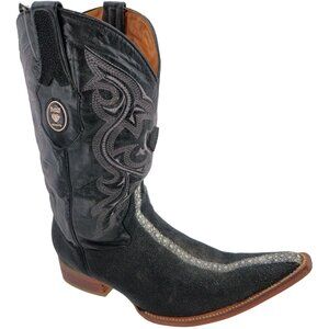 Exotic Stingray Black Stone Cowboy Boots Mens size 10.5 Western Handmade